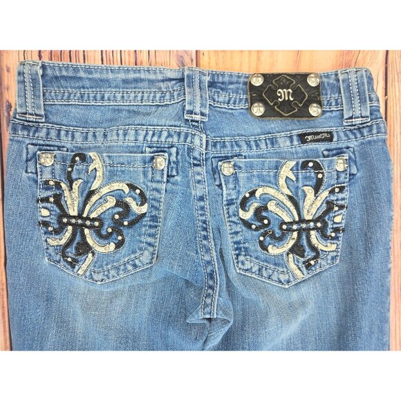 Miss Me Womens Embellished Bootcut Raw Hem Jeans 29x30 - Picture 8 of 11